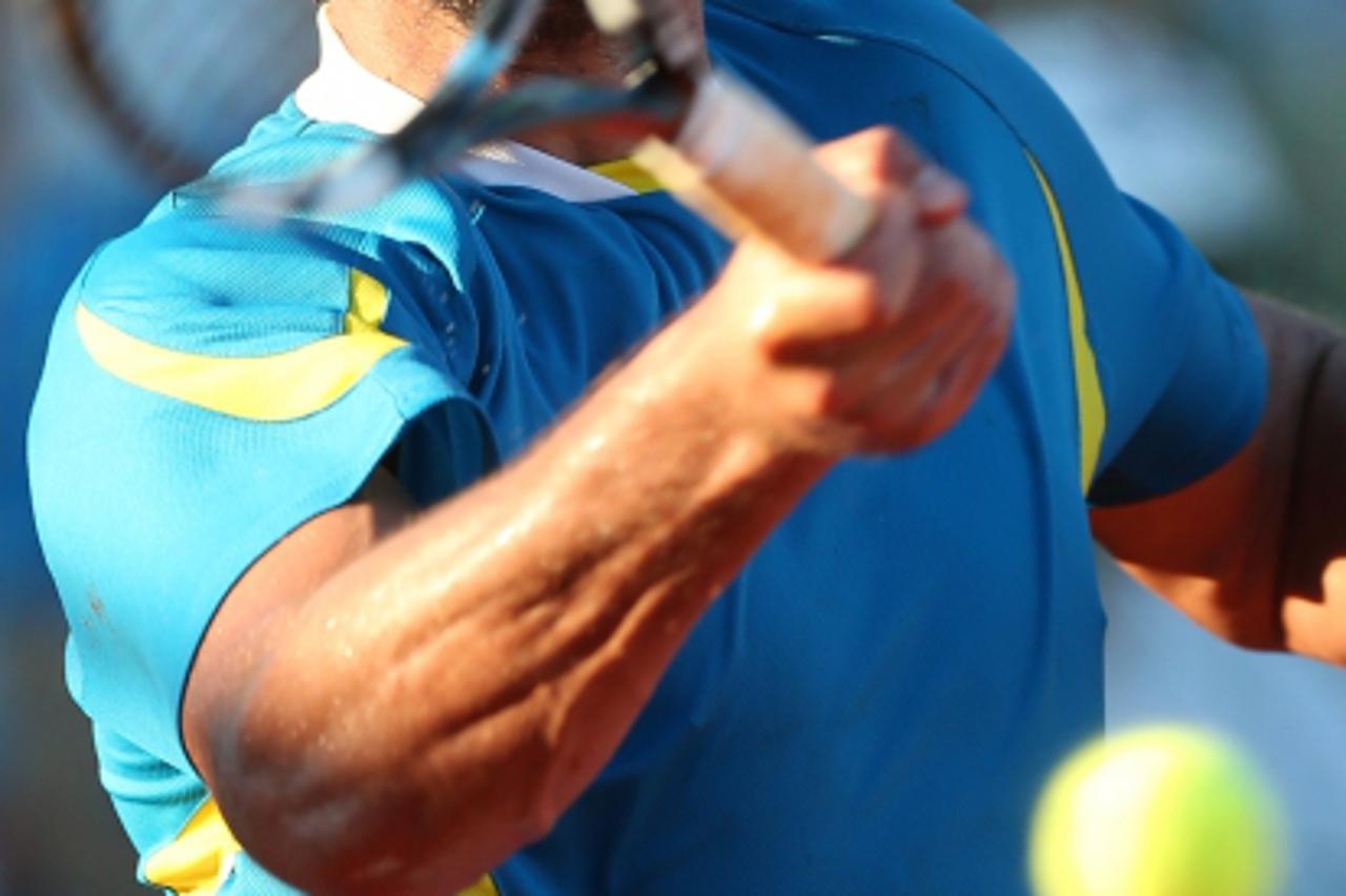 '22.07.2013., Umag - Prvo kolo 24. Vegeta Croatia Open teniskog turnira u Umagu. Dusan Lajovic (SRB) - Kristijan Mesaros (CRO). Photo: Slavko Midzor/PIXSELL'