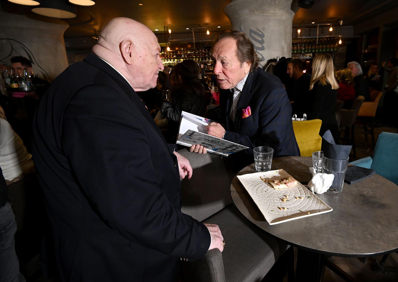 15.03.2023., Zagreb - 70 godina Zagrebackog festivala, promocija monografije i dodjela posebnog priznanja Dragi Diklicu. Drago Diklic, Miro Ungar Photo: Marko Lukunic/PIXSELL