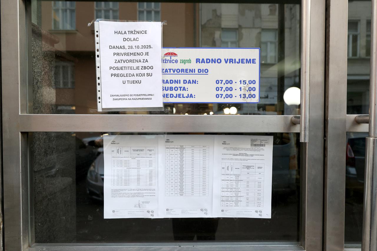 Zagreb: Zatvoreni dio tržnice Dolac i dalje ne radi