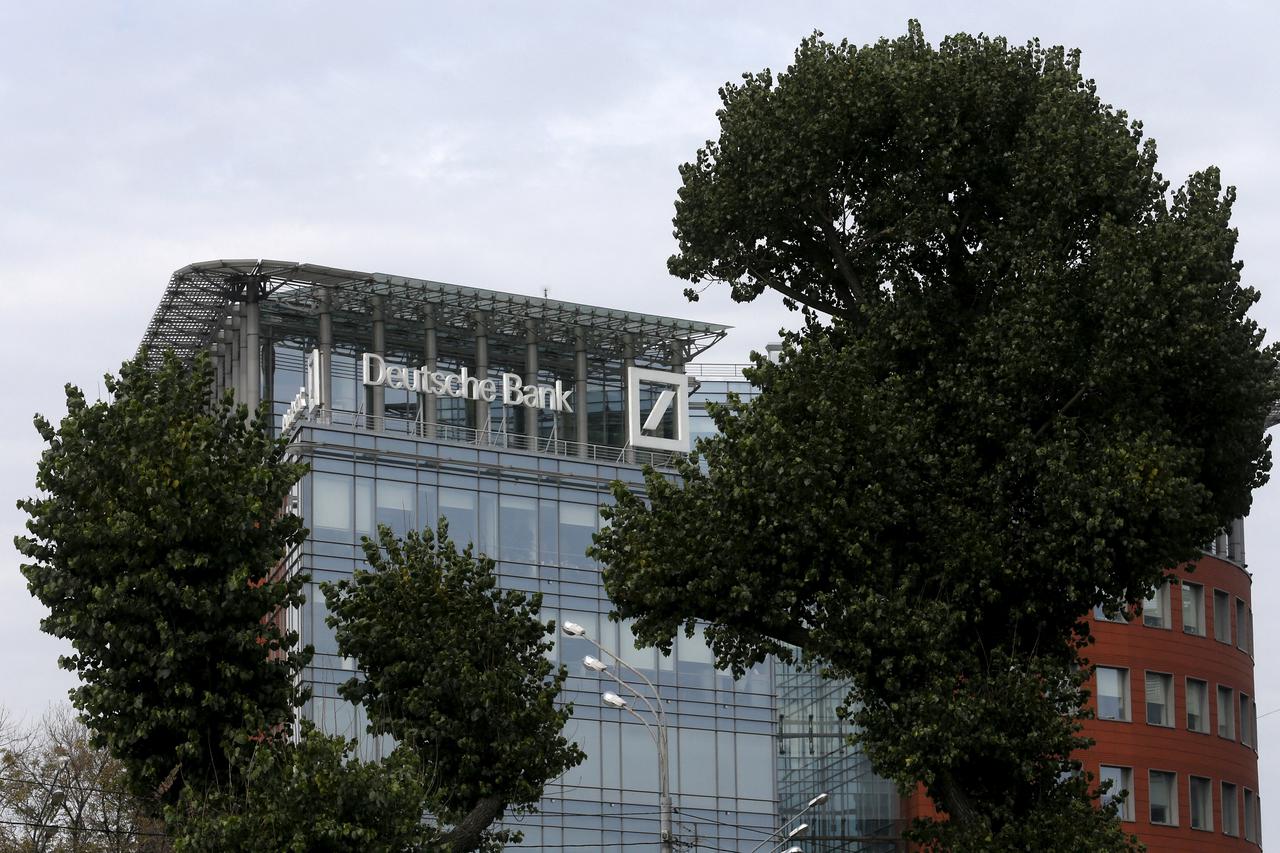 FILE PHOTO: An exterior view shows an office building, which houses the Russian headquarters of Deutsche Bank, in Moscow