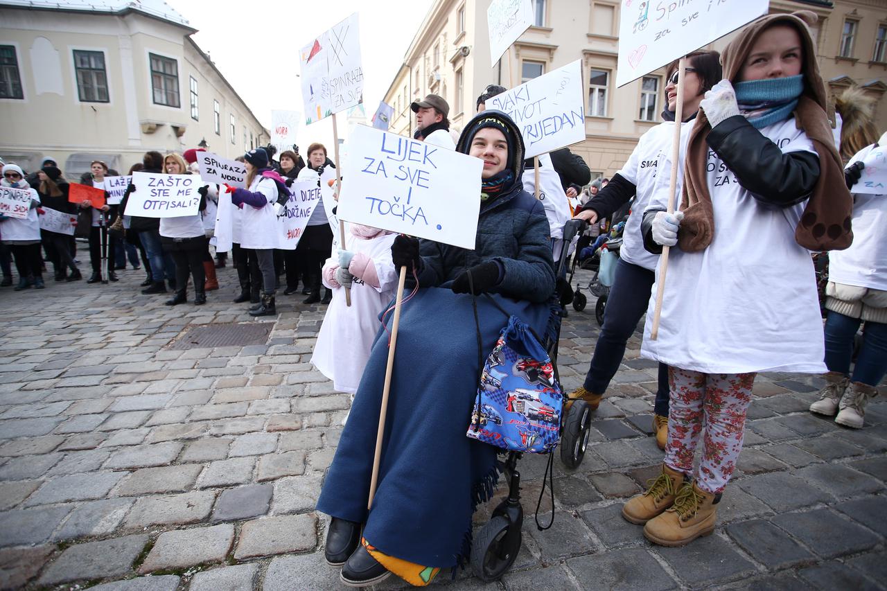 Prosvjed Spinraza za sve na Markovu trgu