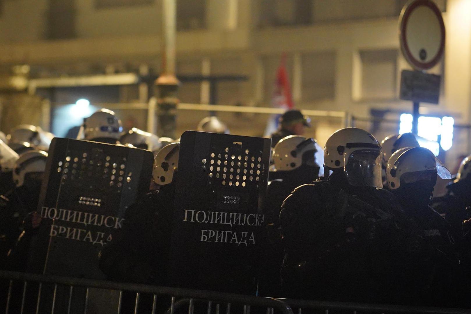 15.03.2025., Beograd, Srbija - Policijske snage rasporedjene na ulicama Beograda. Puno policije nalazi se u Pionirskom parku i ispred Skupstine Srbije. Photo: Dejan Rakita/PIXSELL