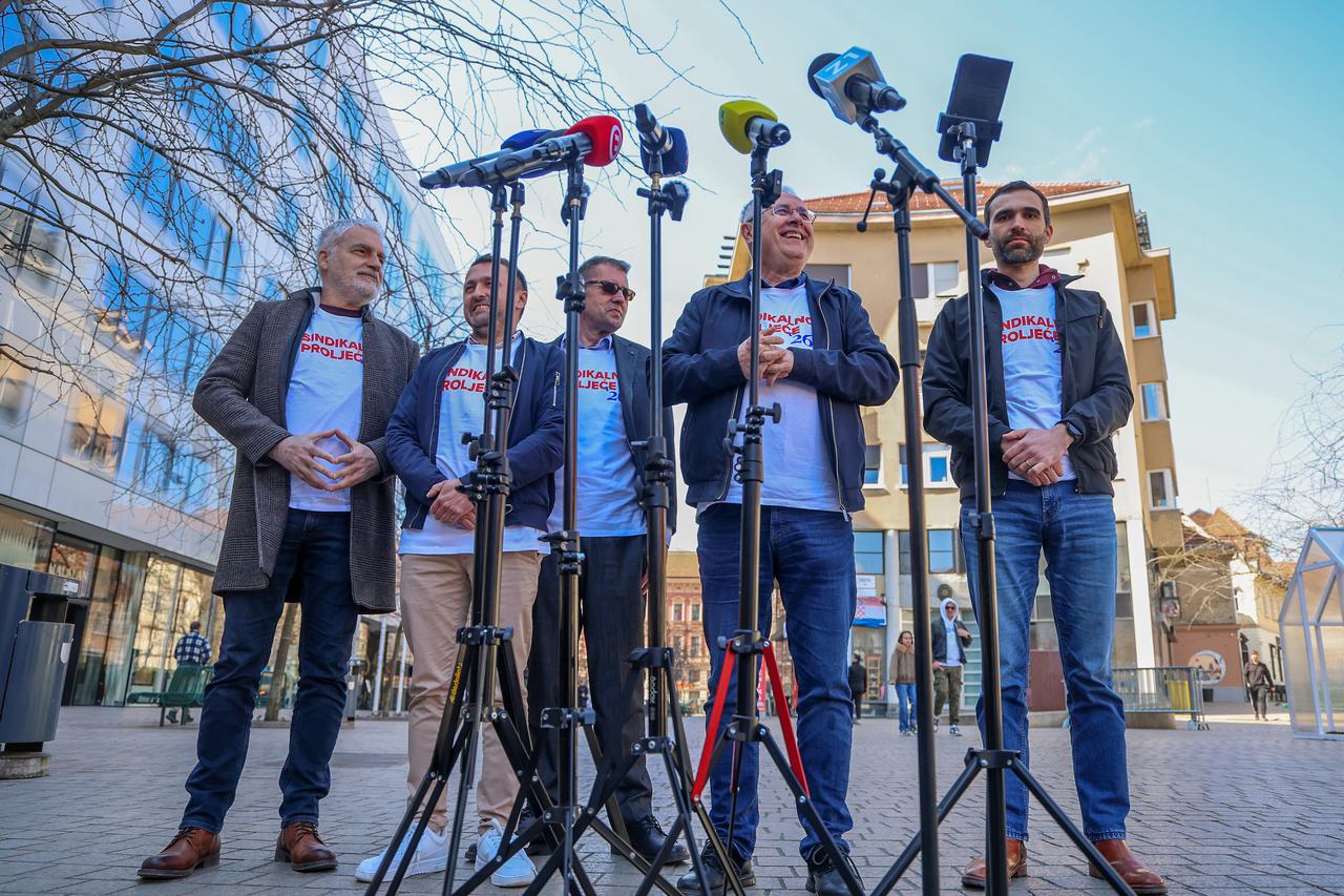 Zagreb: Predstavnici šest sindikata javnih službi održali su konferenciju za medije na temu "Sindikalno proljeće počinje"