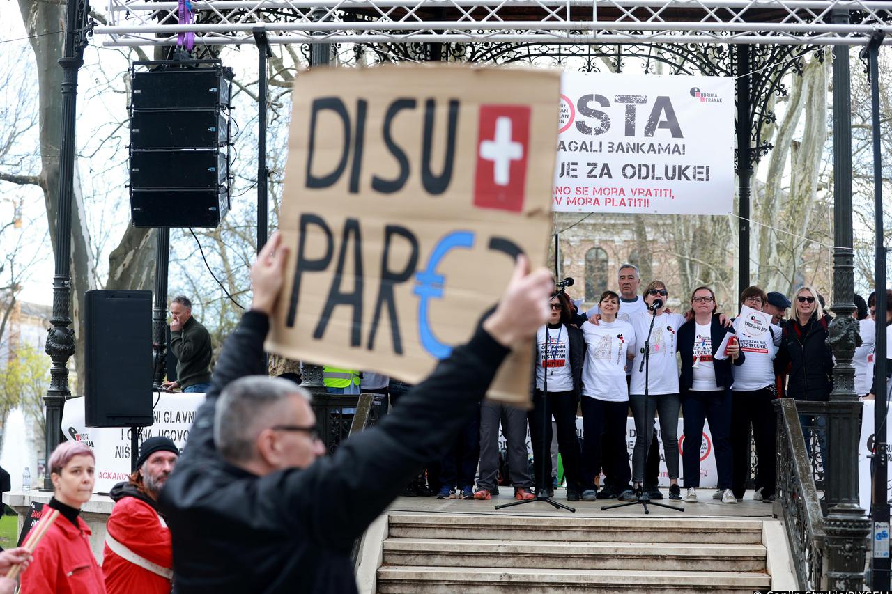 Zagreb: U parku Zrinjevac organiziran prosvjed Udruge franak pod nazivom "Vrijeme je!"