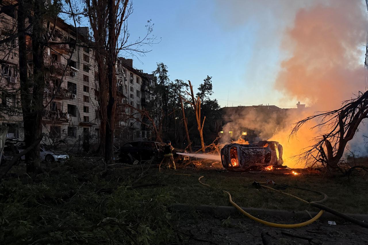 Russian missile and drone strike in Kyiv