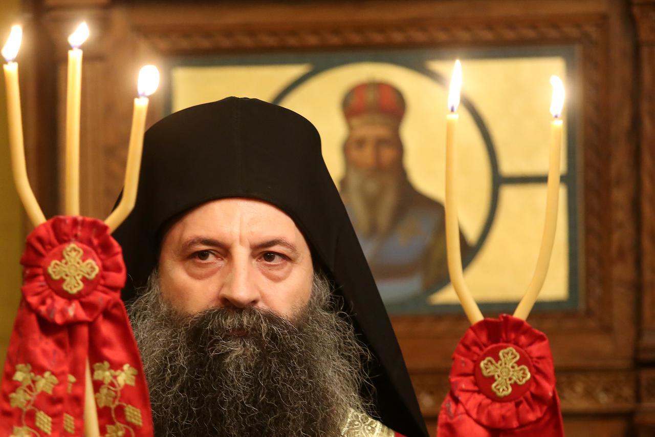 06.01.2015., Zagreb - U sabornoj crkvi Preobrazenja Gospodnjeg, katedrali Srpske pravoslavne crkve, mitropolit zagrebacko-ljubljanski Porfirije Peric odrzao je vecernju misu uoci pravoslavnog Bozica.  Photo: Slavko Midzor/PIXSELL