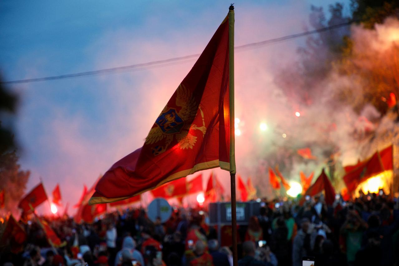 People celebrate Victory Day in Cetinje