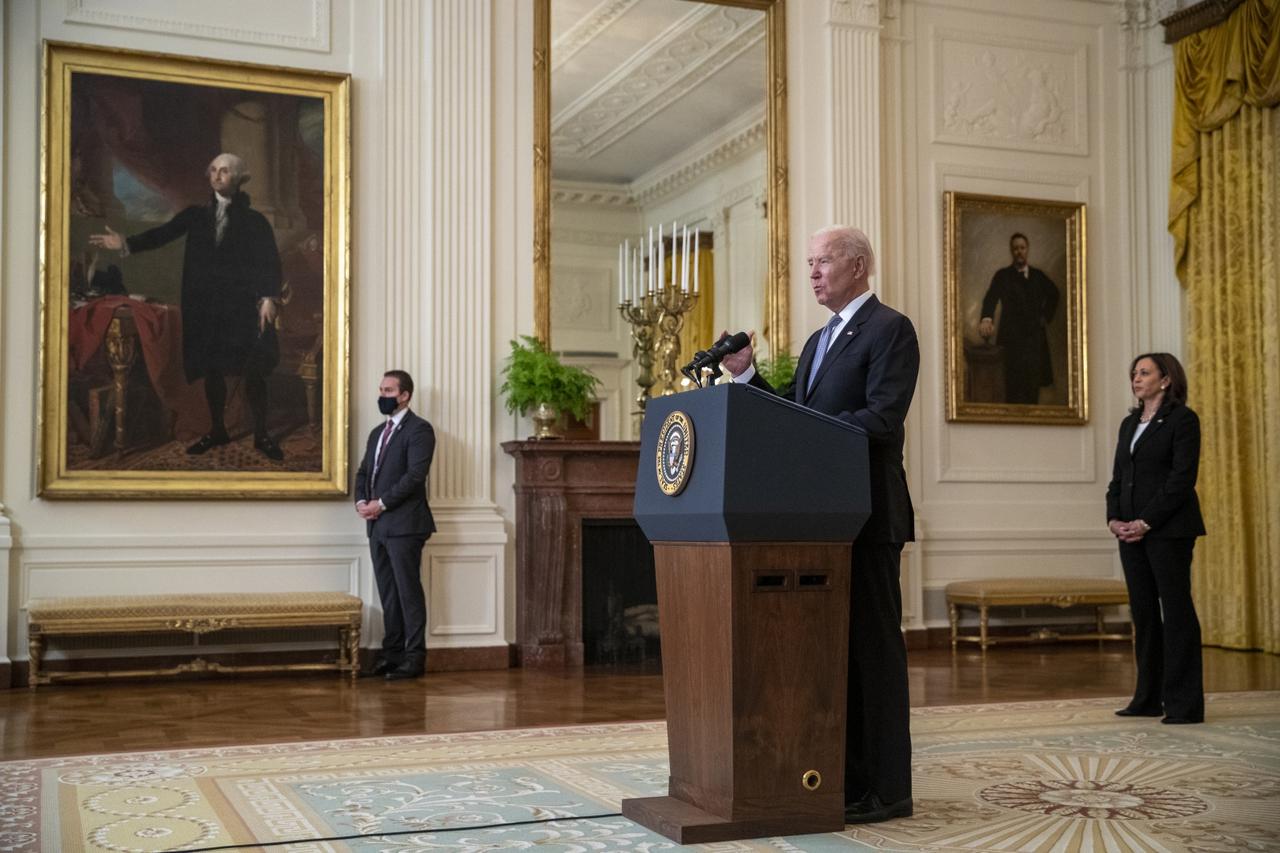 US President Joe Biden delivers remarks on the COVID-19 response and the vaccination program