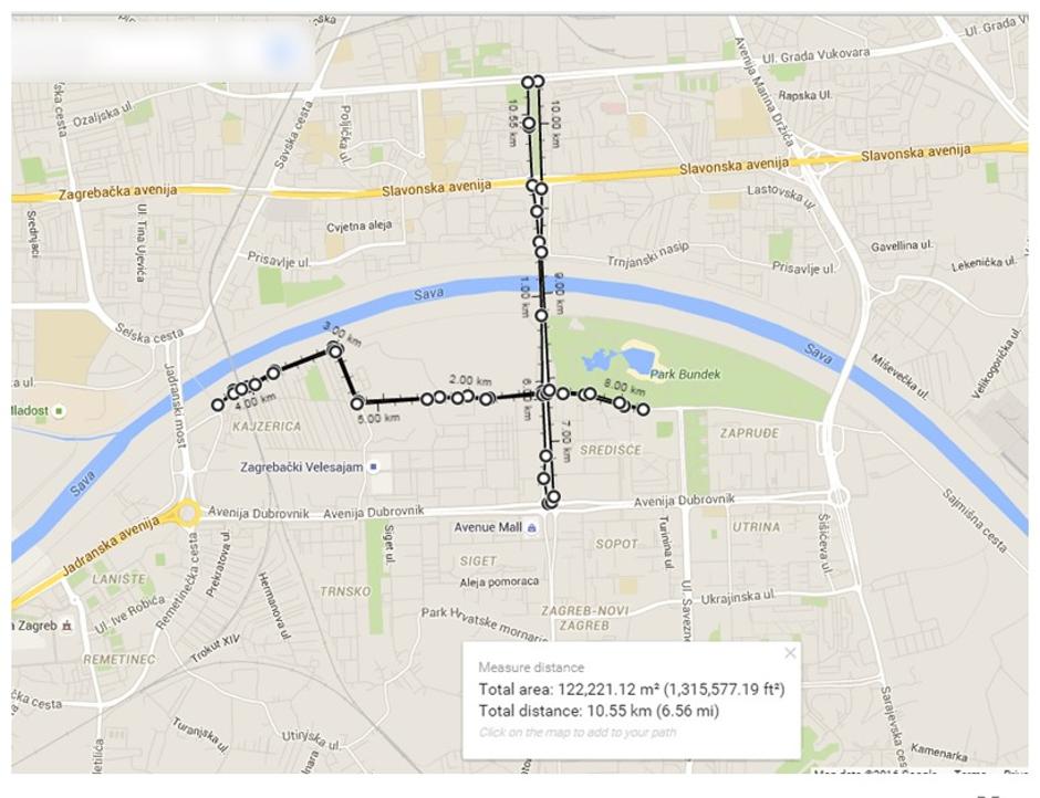 Ruta polumaratona Zagreb 21