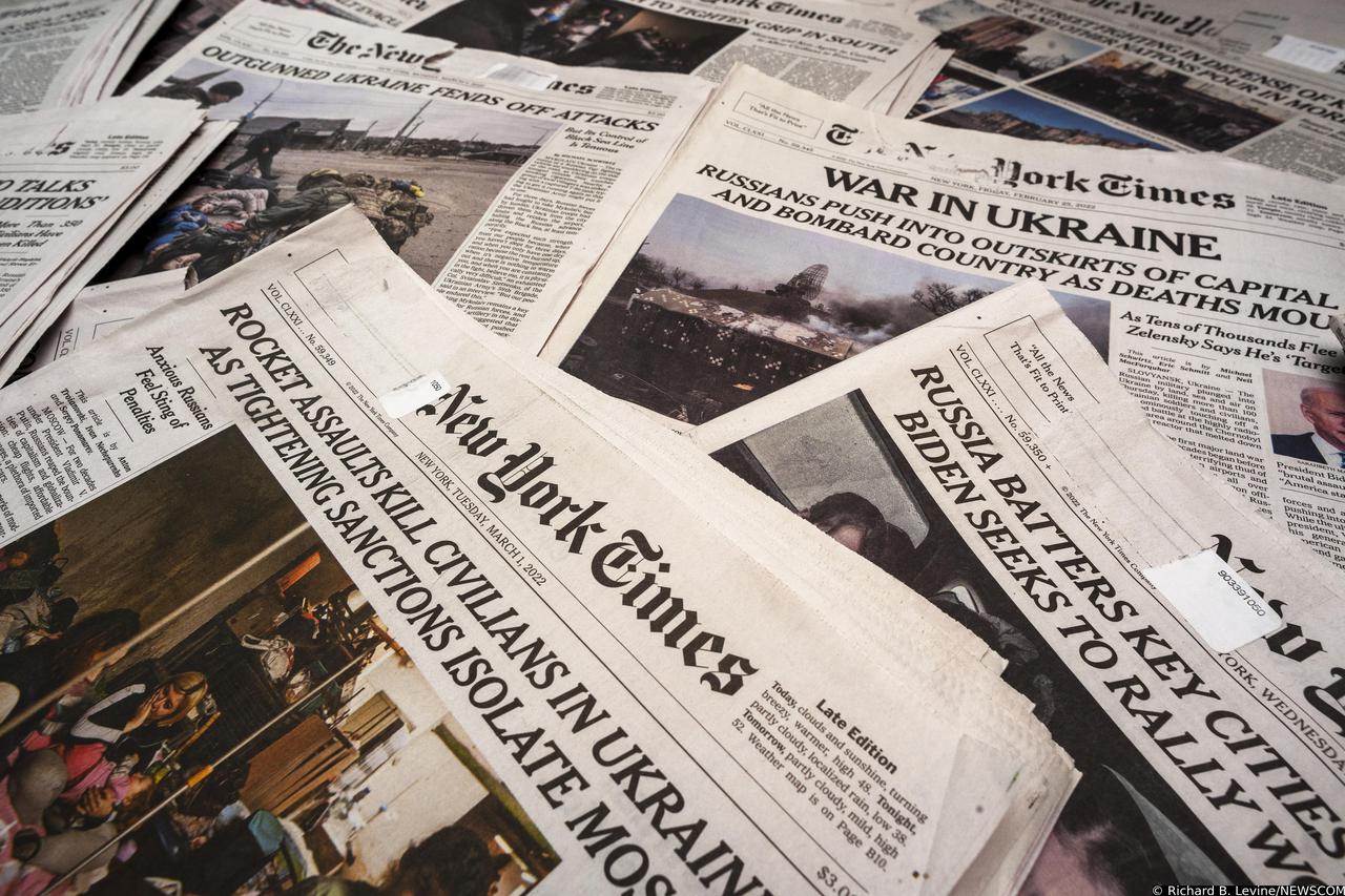 New York Times newspaper reports on Ukraine invasion