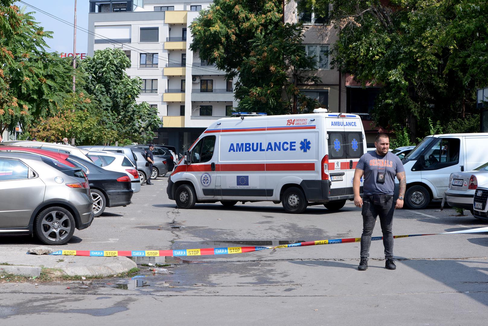 20.08.2024., Skoplje, Makedonija - Jedna osoba je ubijena ispred trgovackog centra Mavrovka u Skoplju. Nakon ubojstva pocinitelji su prilikom bijega pucali i na policiju, ali srecom niti jedan pripadnik MUP-a nije ozlijedjen. Photo: STR 1234/PIXSELL