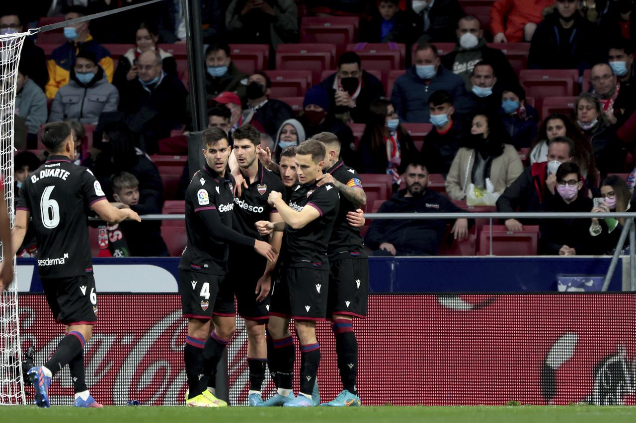 Atletico de Madrid vs Levante UD match of the Spanish Football League match day 21