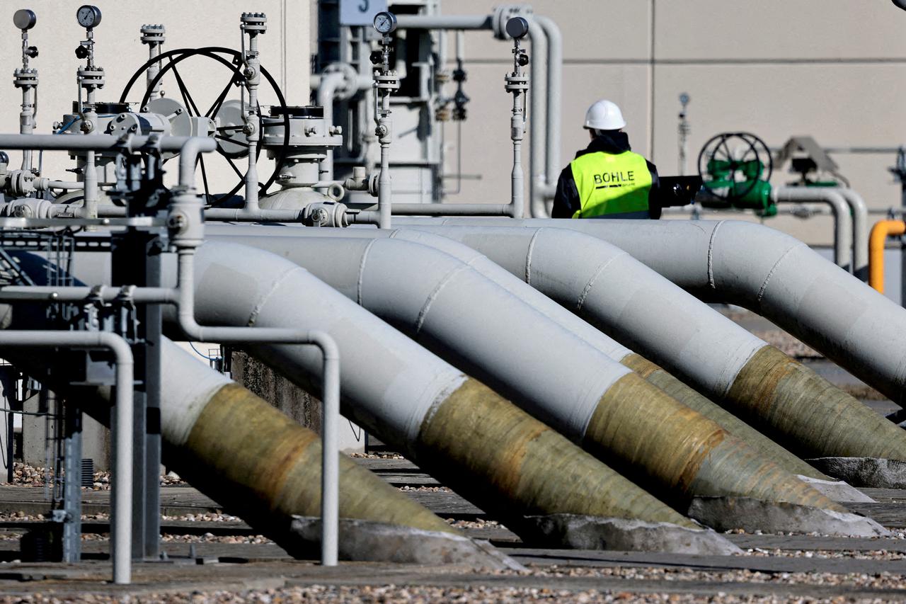 FILE PHOTO: Pipes at the landfall facilities of the 'Nord Stream 1' gas pipline in Lubmin