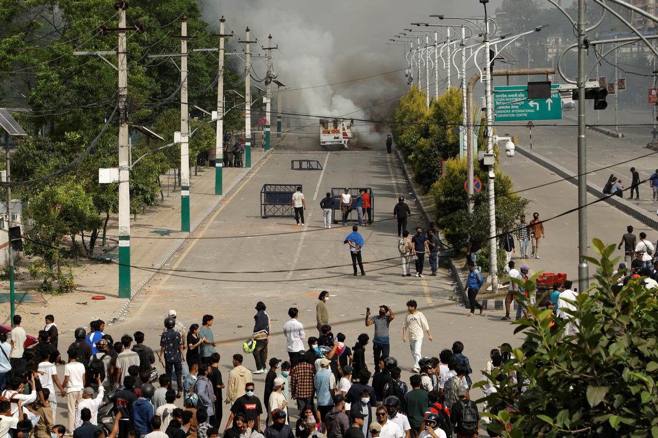 Protest against corruption and the government’s decision to block several social media platforms, in Kathmandu