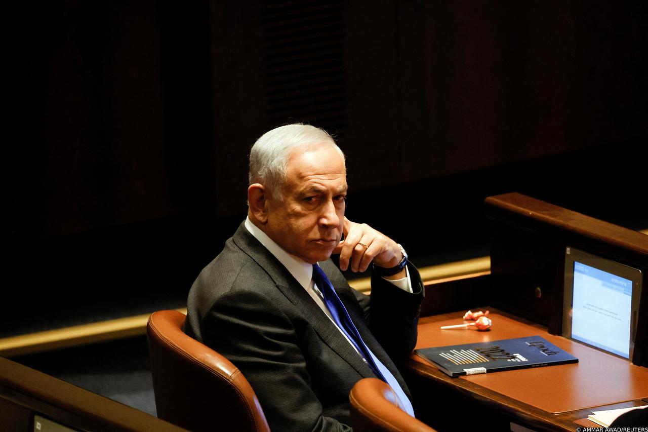 Israeli designate Prime Minister Benjamin Netanyahu attends a session at the plenum at the Knesset, Israel's parliament in Jerusalem