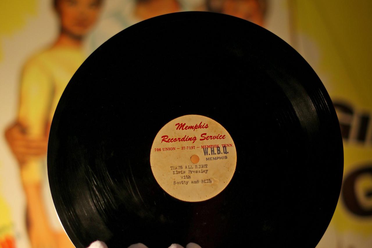 Elvis Presley recording saleIan Whyte, of Whyte  Sons Auctioneers Ltd, holds the only known surviving promotional copy of a 1954 recording of That's All Right (Mama) by Elvis Presley, the vinyl that kick-started his career almost six decades ago, which is