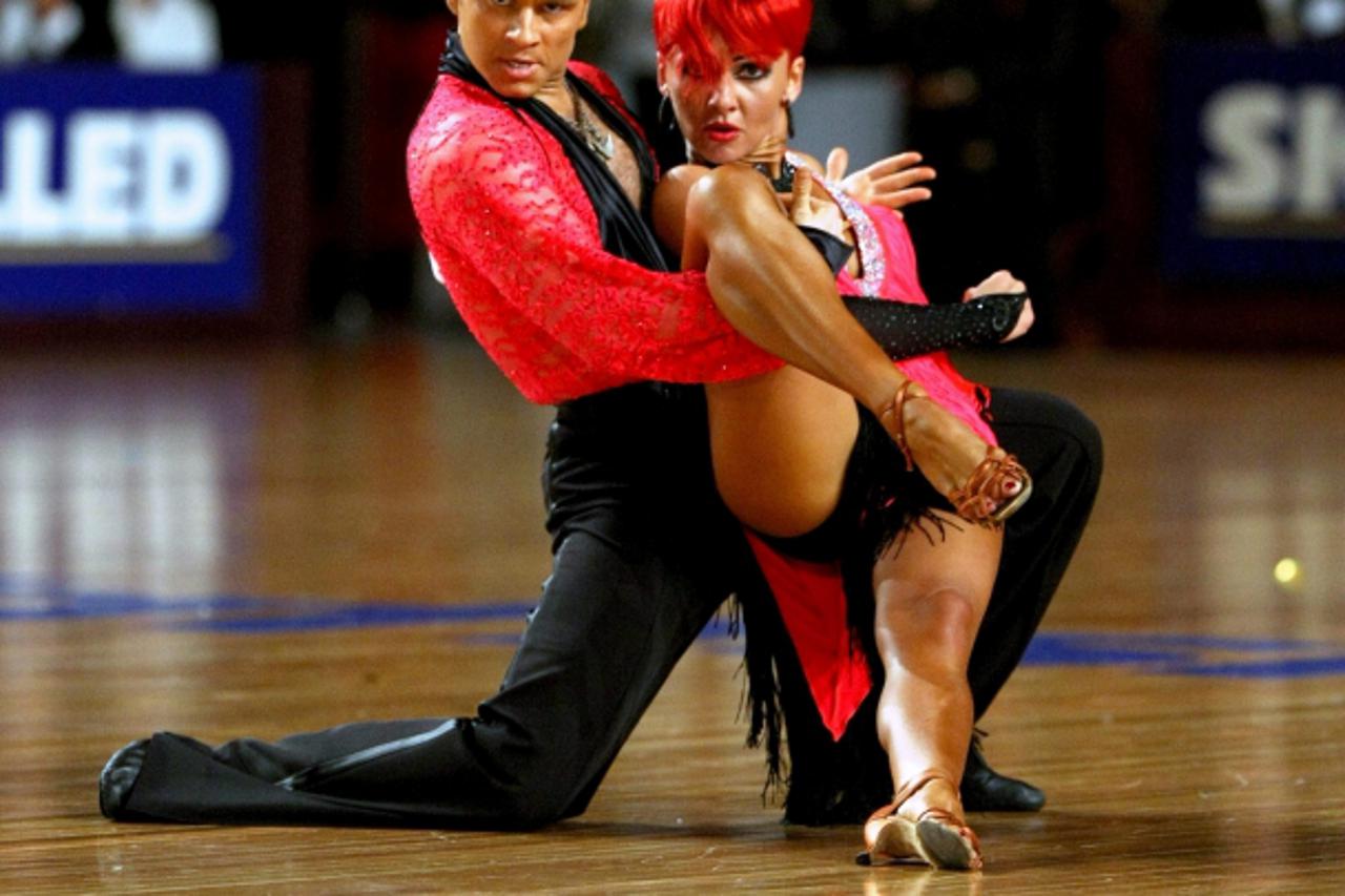 'Dance - Tattersall\'s IDSF World Latin Championship - Hisense Arena, Melbourne Zoran Plohl and Tatsiana Lahinovich of Croatia'