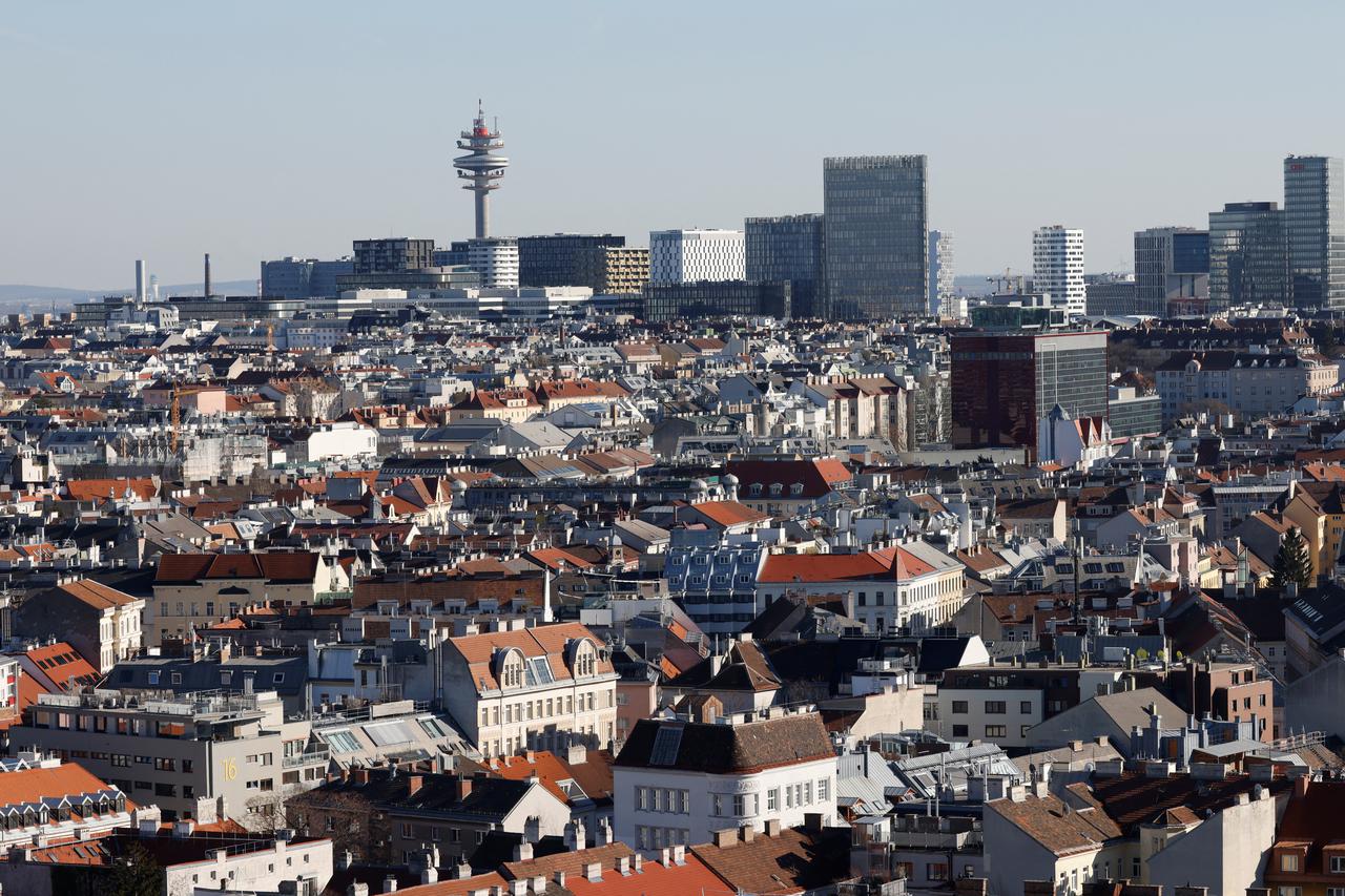 General view of the city center in Vienna