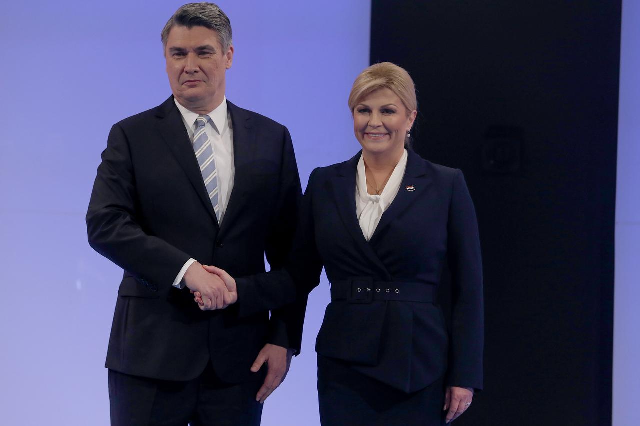 Kolinda Grabar-Kitarović i Zoran Milanović na sučeljavanju na Novoj TV