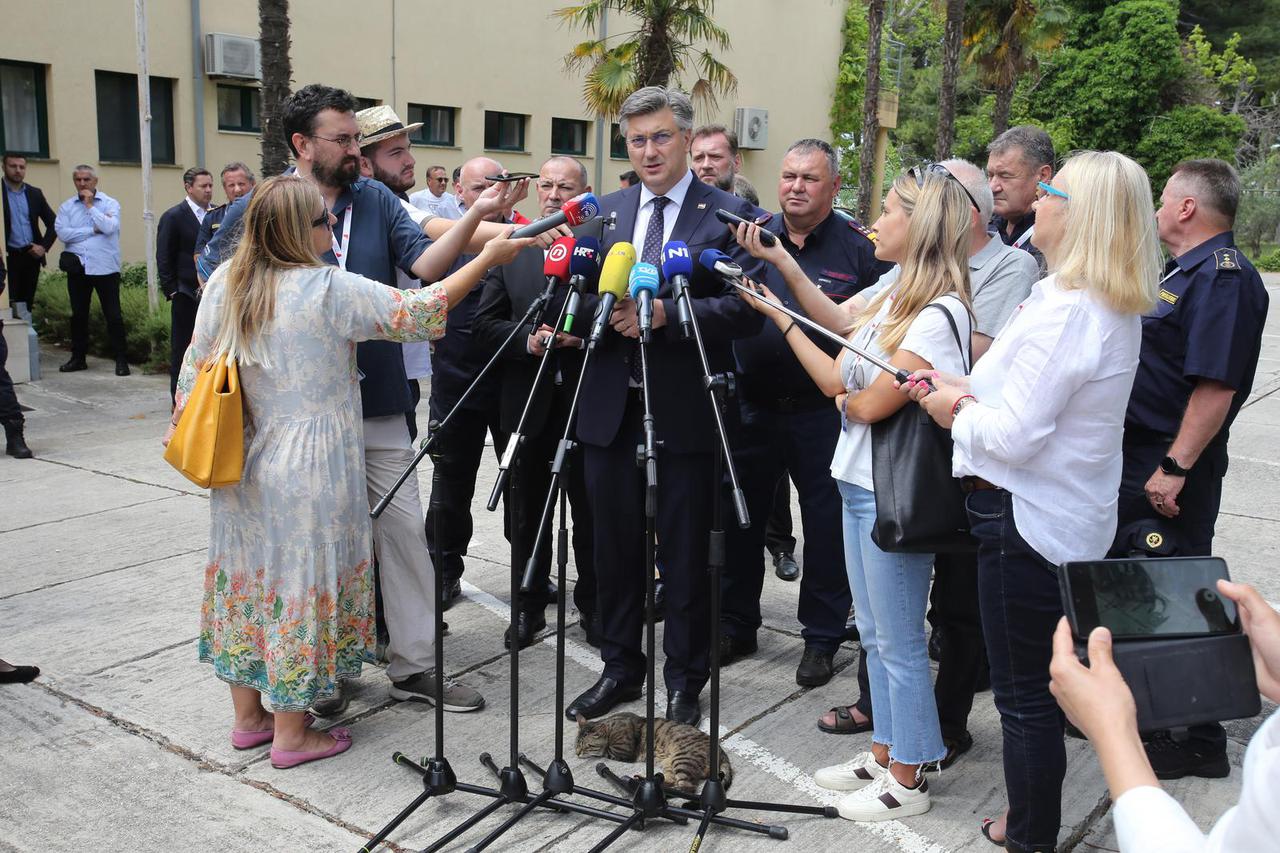 Dok je Plenković davao izjavu u Divuljama, premijeru se pod noge smjestio mačak
