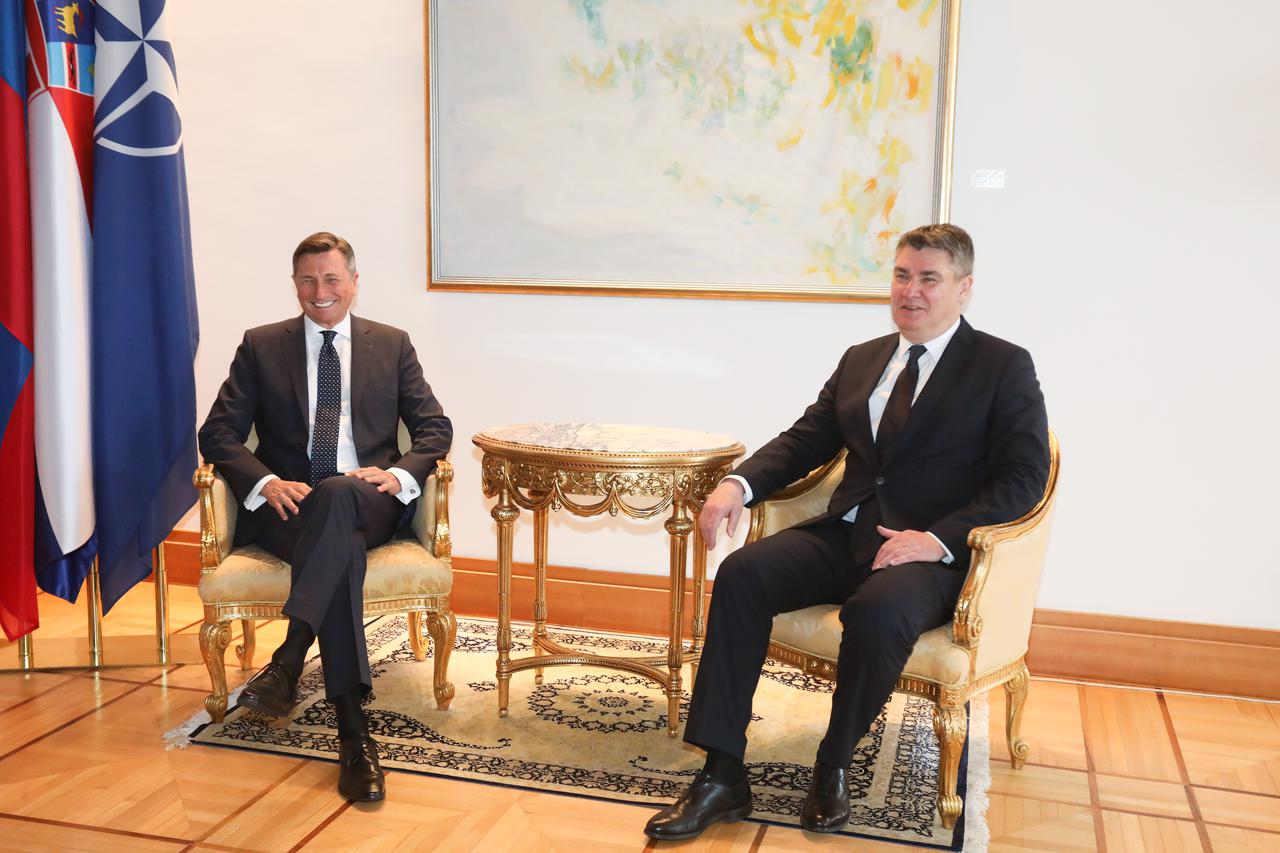 Zagreb: Zajedničko fotografiranje Boruta Pahora i Zorana Milanovića prije početka sastanka 