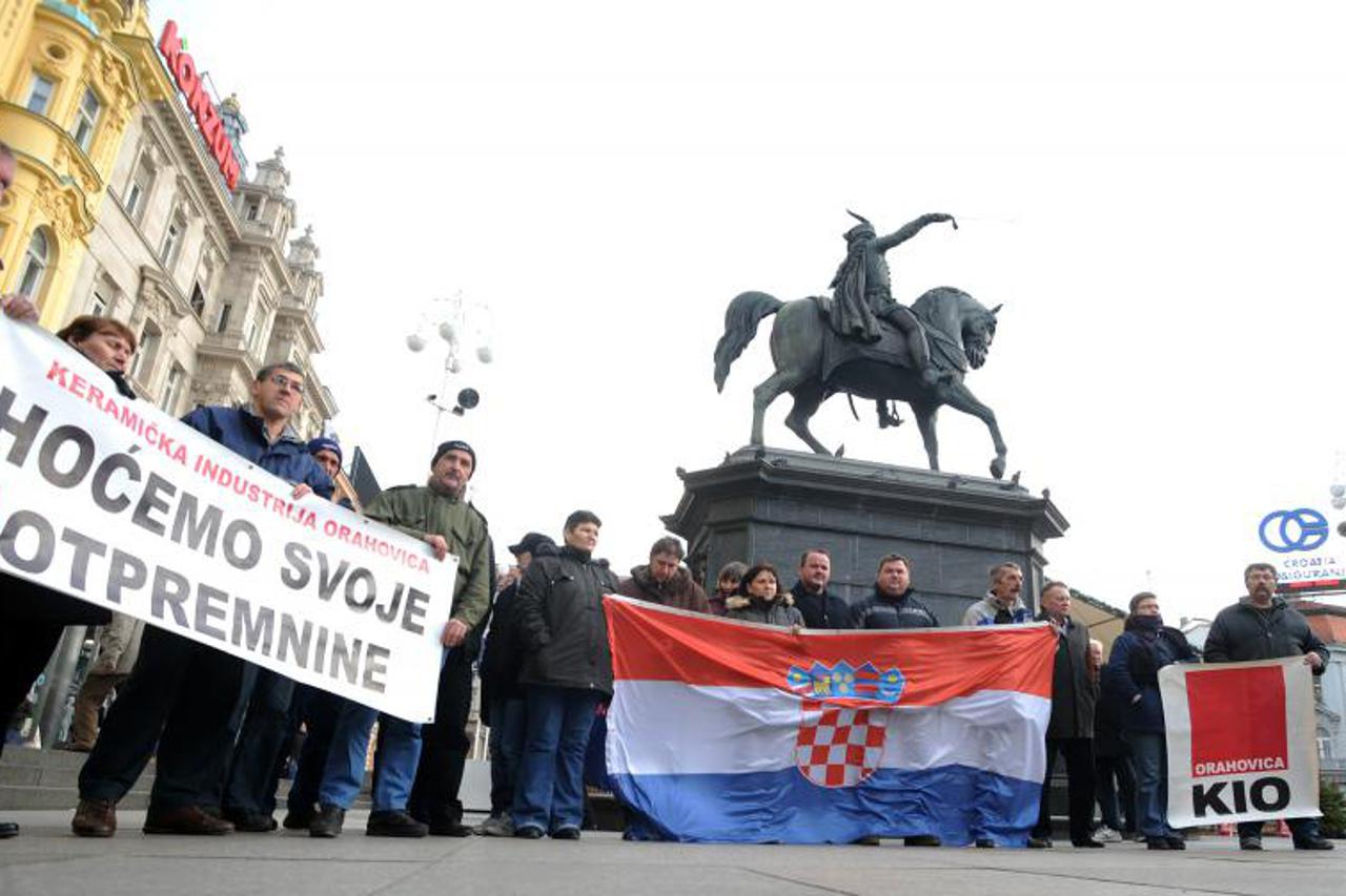Radnici Kio Orahovice prosvjeduju u Zagrebu (1)
