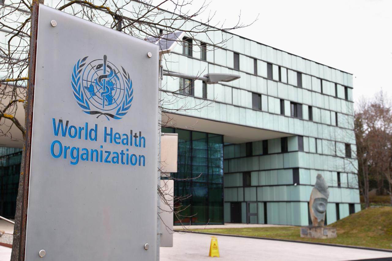 FILE PHOTO: A logo is pictured outside a building of the WHO in Geneva
