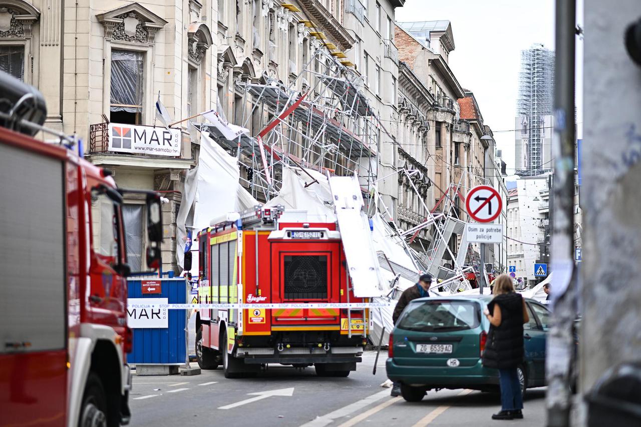 Zagreb: Urušila se skela sa zgrade u Petrinjskoj ulici