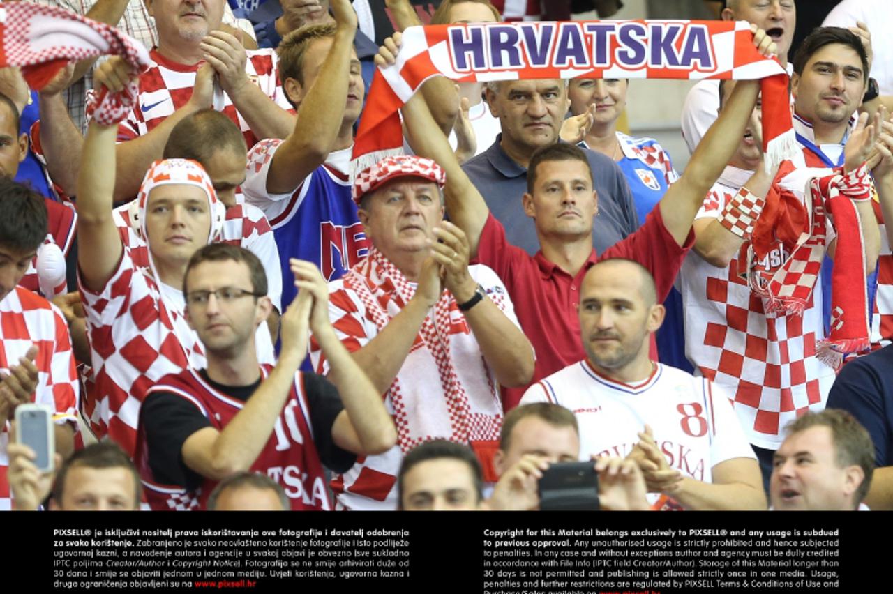 '09.09.2013., Celje, Slovenija - Europsko prvenstvo u kosarci Eurobasket Slovenija 2013., grupa C., Hrvatska - Ceska. Hrvatski navijaci. Photo: Igor Kralj/PIXSELL'