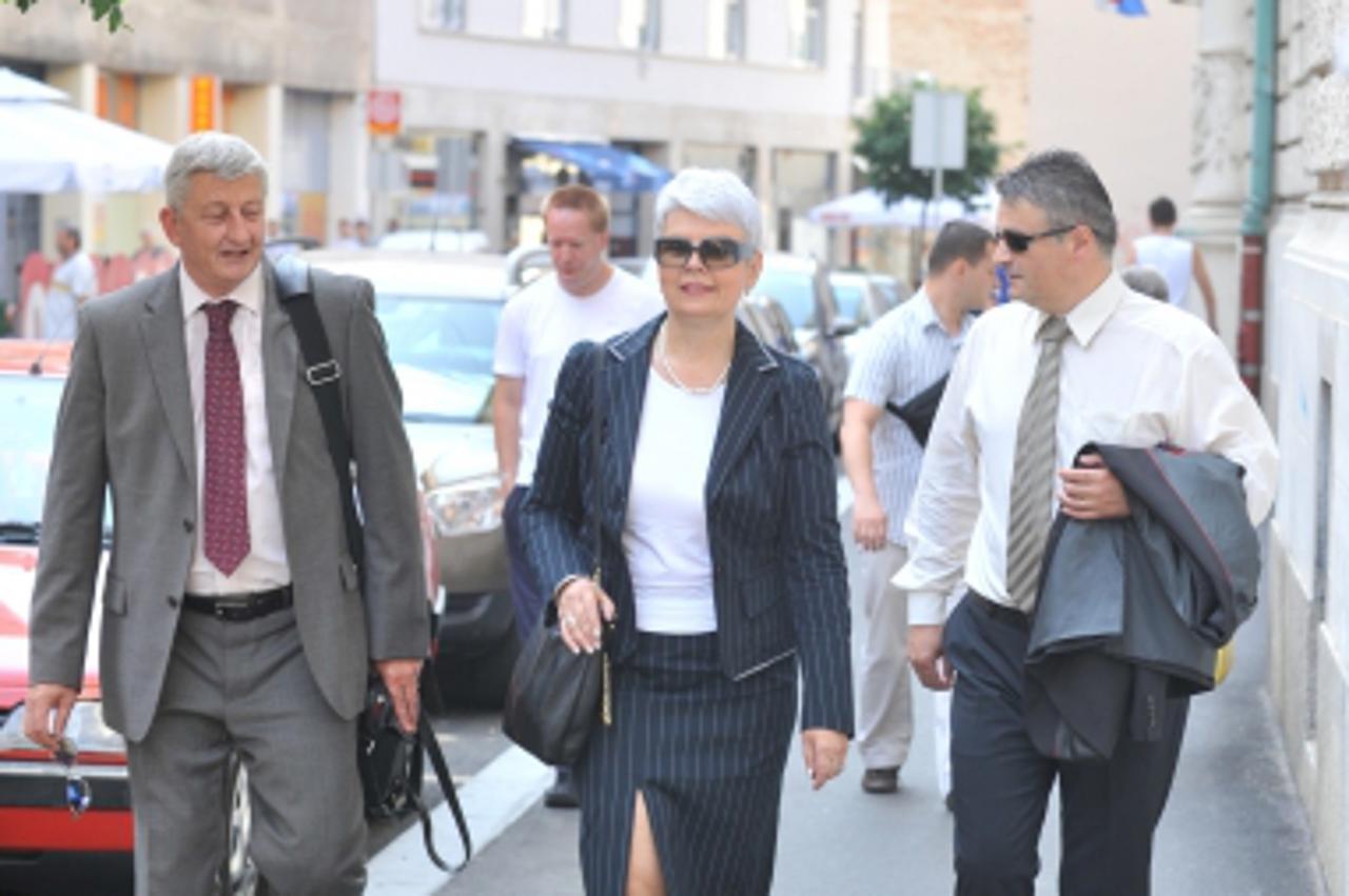 '03.07.2012., Zagreb - Jadranka Kosor dolazi na Zupanijski sud kao svjedok u nastavaku sudjenja  za aferu Fimi media i korupciju u HDZ-u.  Photo: Marko Lukunic/PIXSELL'