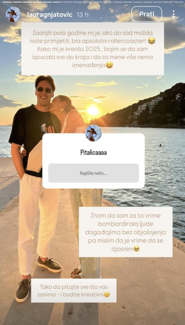 Iako je nekoliko puta naglasila kako im vjenčanje trenutačno nije prioritet i da su oboje usmjereni na svoje karijere, na Instagramu je podijelila brojne priče iz kojih je bilo jasno koliko je sretna zbog zaruka. 