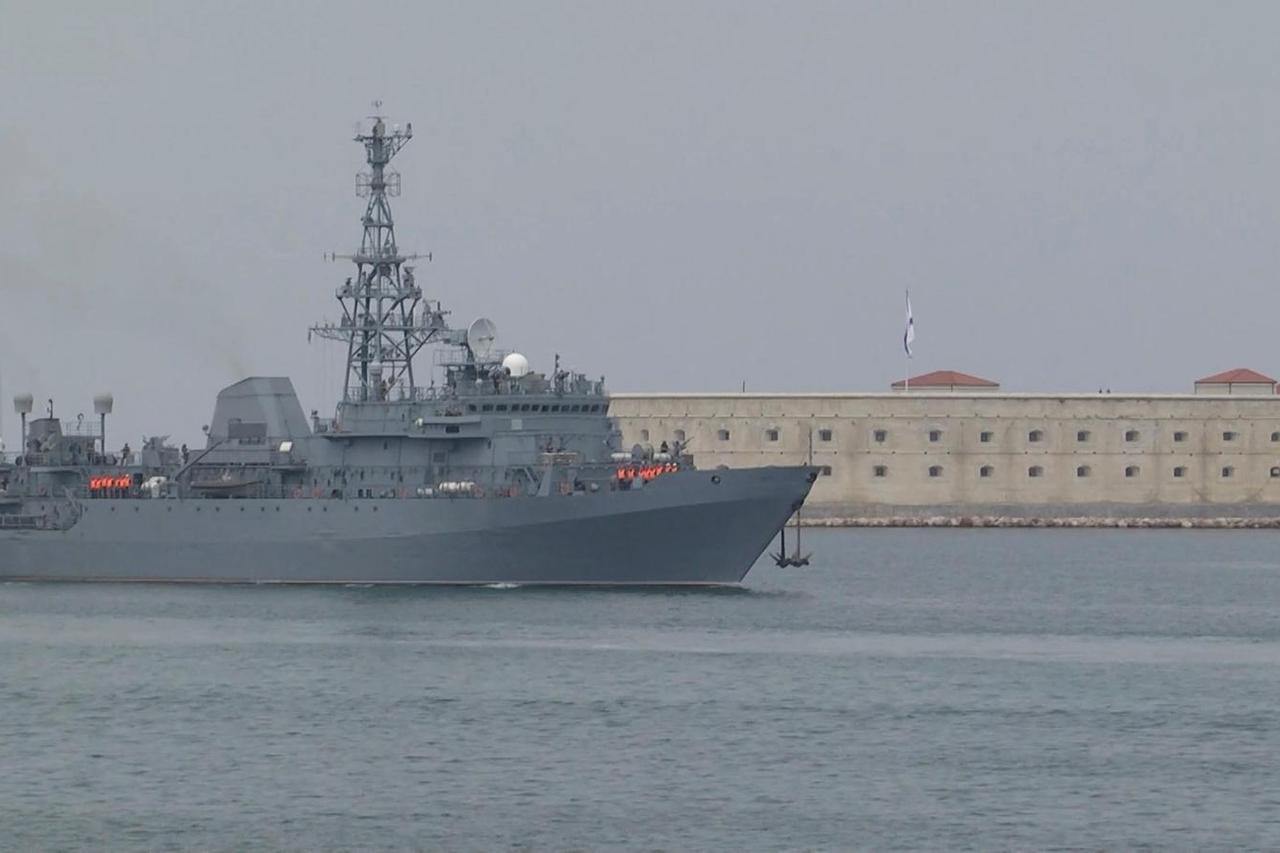 Russian warship arrives in Sevastopol bay after marine drone attack