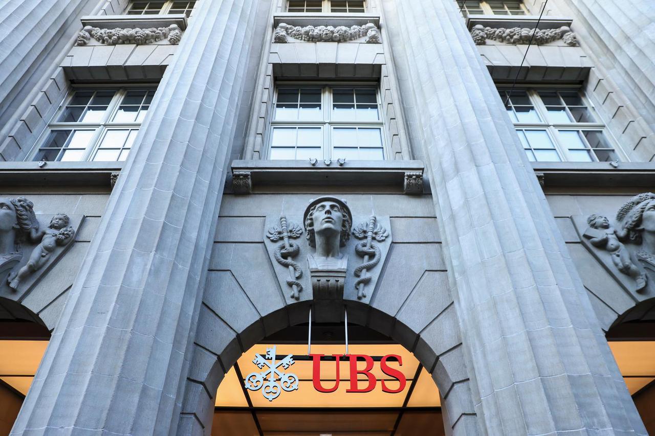 The logo of Swiss bank UBS is seen in Zurich