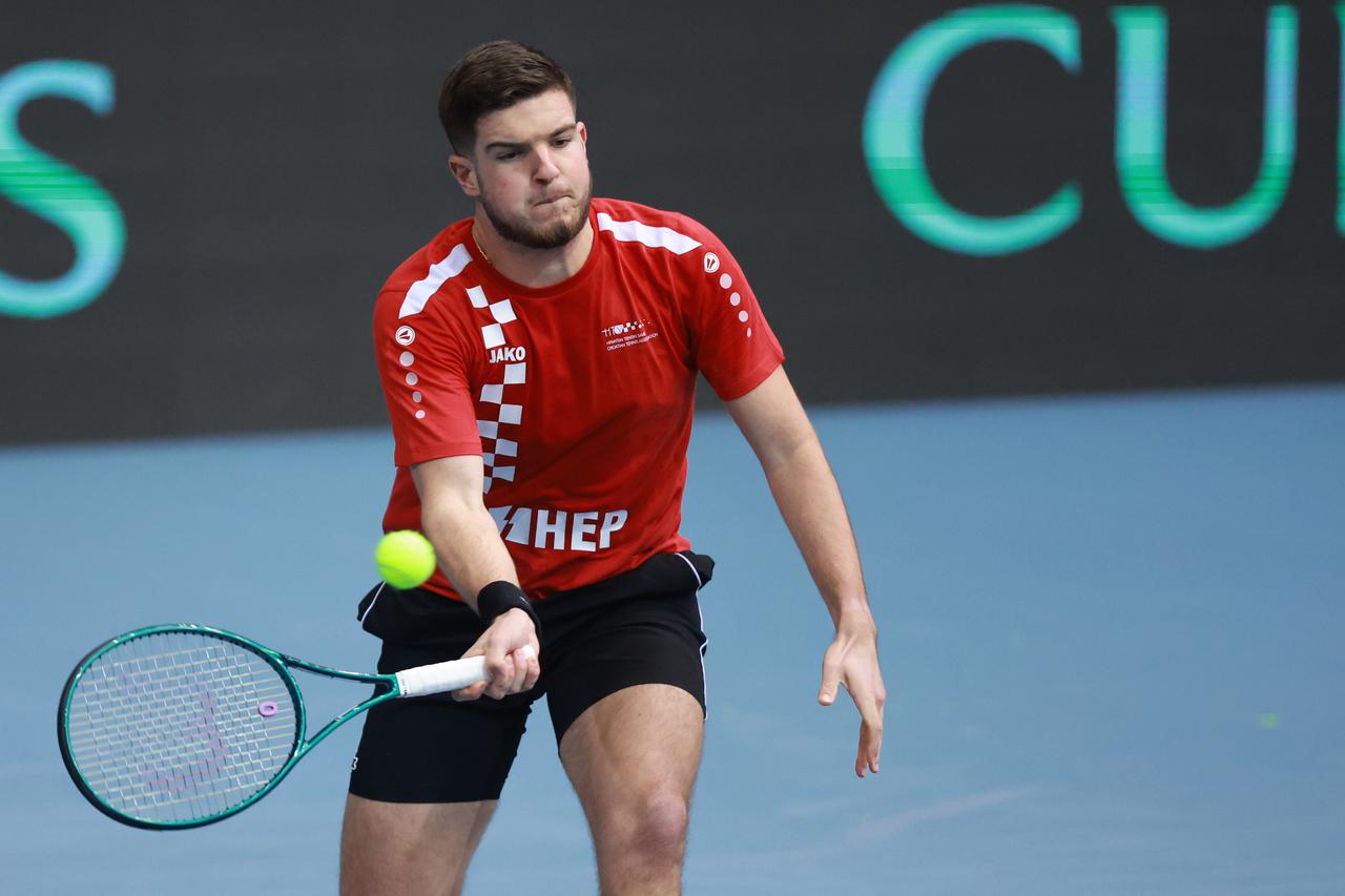 Osijek: Trening hrvatske Davis cup reprezentacije