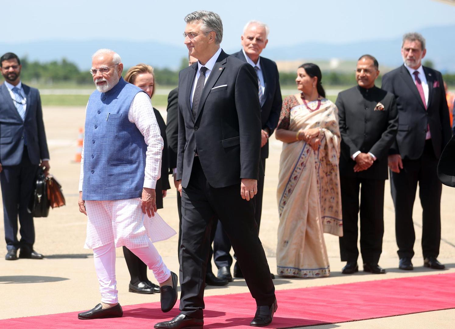 18.06.2025., Zagreb - Dolazak predsjednika Vlade Republike Indije Narendre Modija u Zracnu Luku "Franjo Tudjman" Photo: Slavko Midzor/PIXSELL