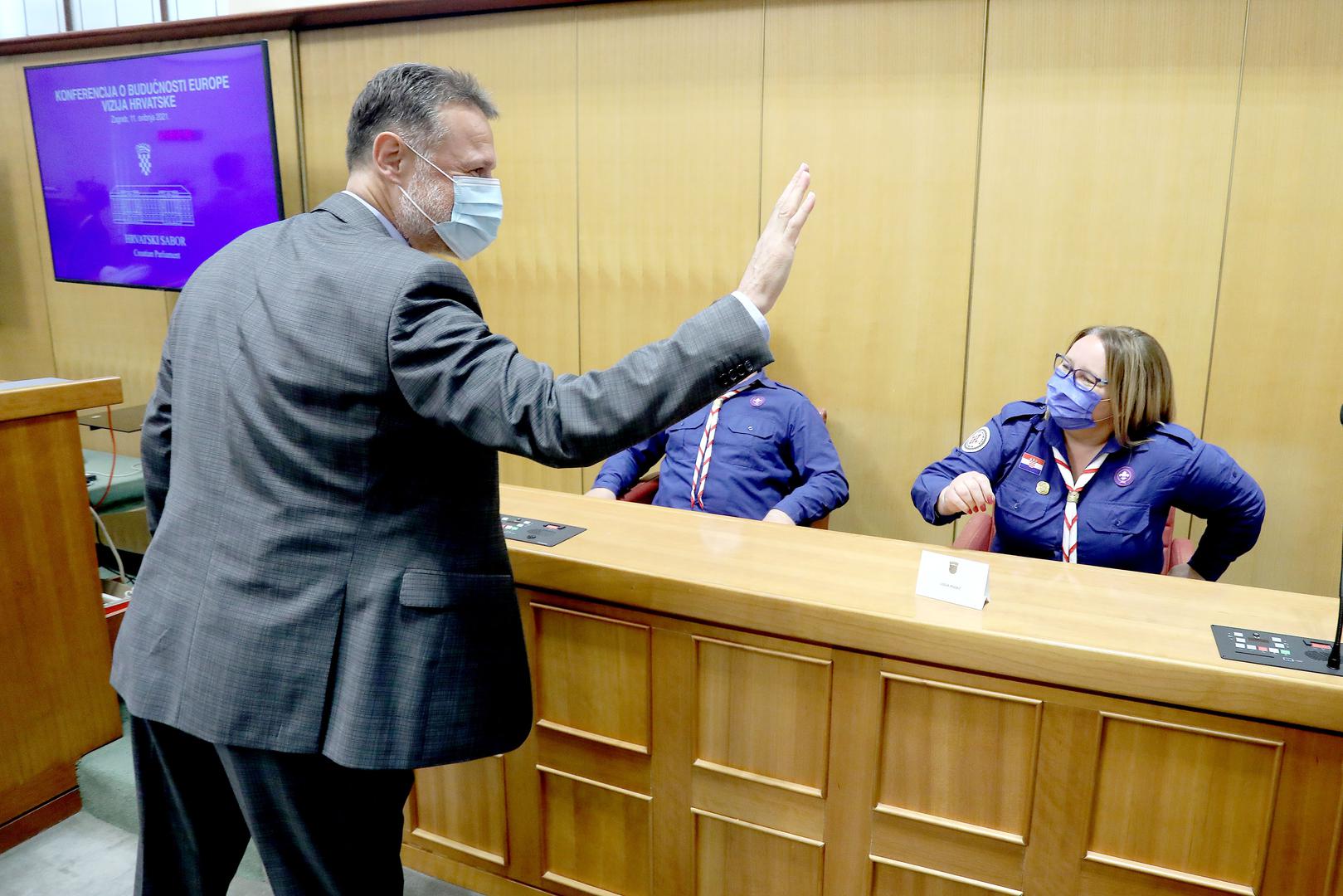 11.05.2021., Zagreb - Predsjednik Hrvatskoga sabora Gordan Jandrokovic otvorio je danas „Konferenciju o buducnosti Europe – vizija Hrvatske“. Konferenciju je organizirao Hrvatski sabor i Ured Europskog parlamenta u Hrvatskoj, u suradnji s Predstavnistvom Europske komisije u Hrvatskoj i Mrezom centara Europe Direct u Hrvatskoj.Photo: Patrik Macek/PIXSELL
