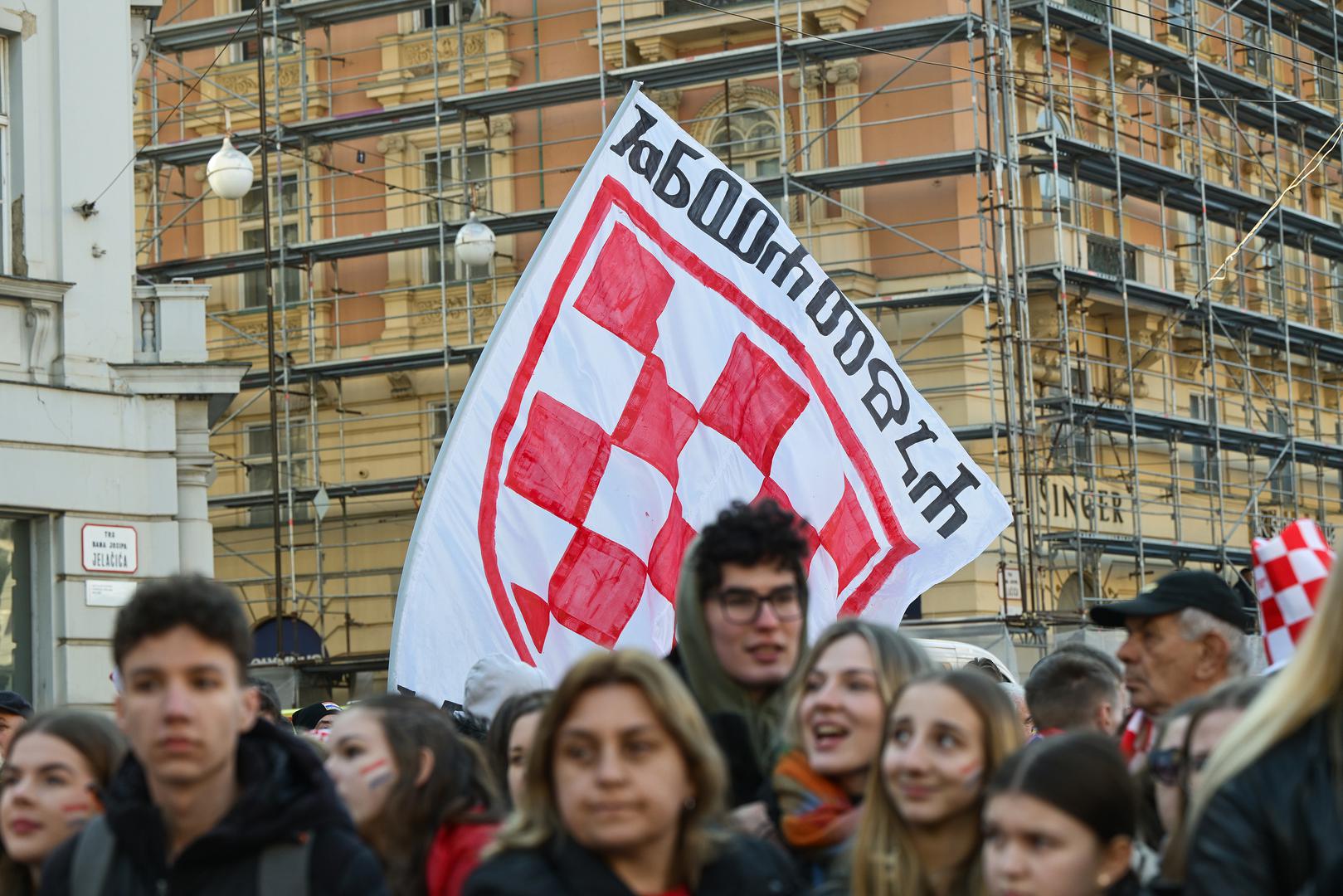 03.02.2025., Zagreb - Svecani docek hrvatske rukometne reprezentacije u Zagrebu nakon osvojenog drugog mjesta na Svjetkom prvenstvu. Photo: Neva Zganec/PIXSELL