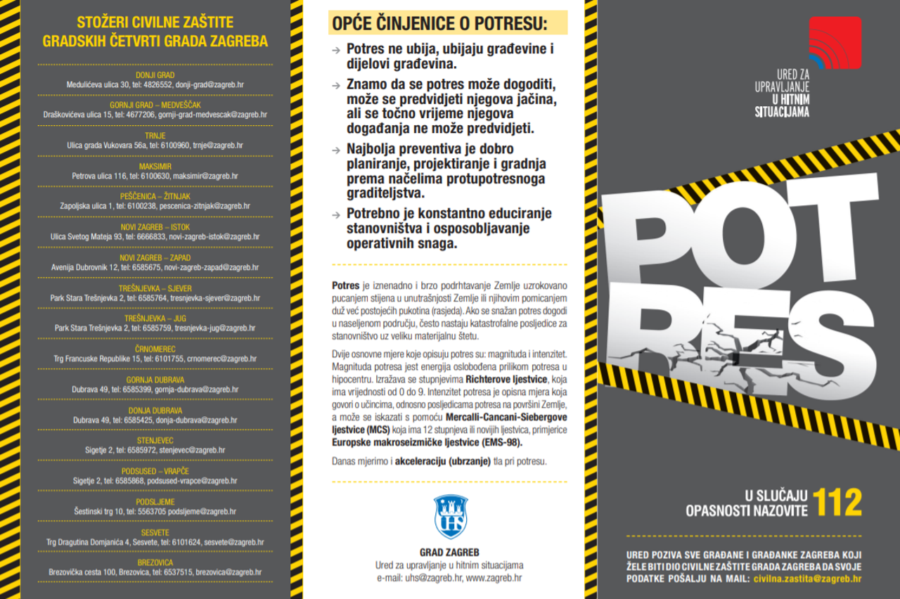 Savjeti i upute što učiniti prije, tijekom i poslije potresa