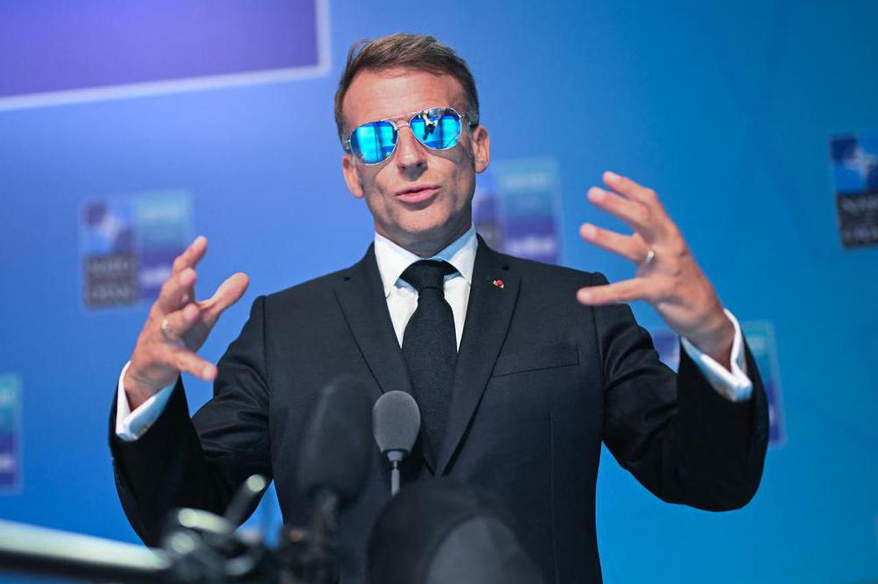 NATO Leaders Summit - President Macron Speaks To The Press
