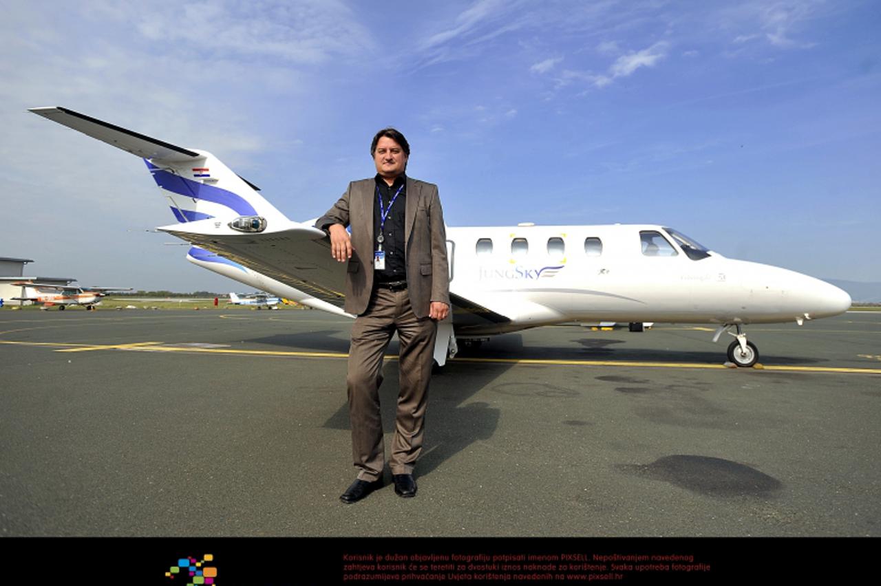 '23.09.2011., Zracna luka Zagreb, Aerodrom Pleso, Zagreb - Kresimir Jung, vlasnik privatne aviokompanije Jung Sky kupio je poslovni mlazni avion Cessna 525 Citation Jet.  Photo: Goran Stanzl/PIXSELL'
