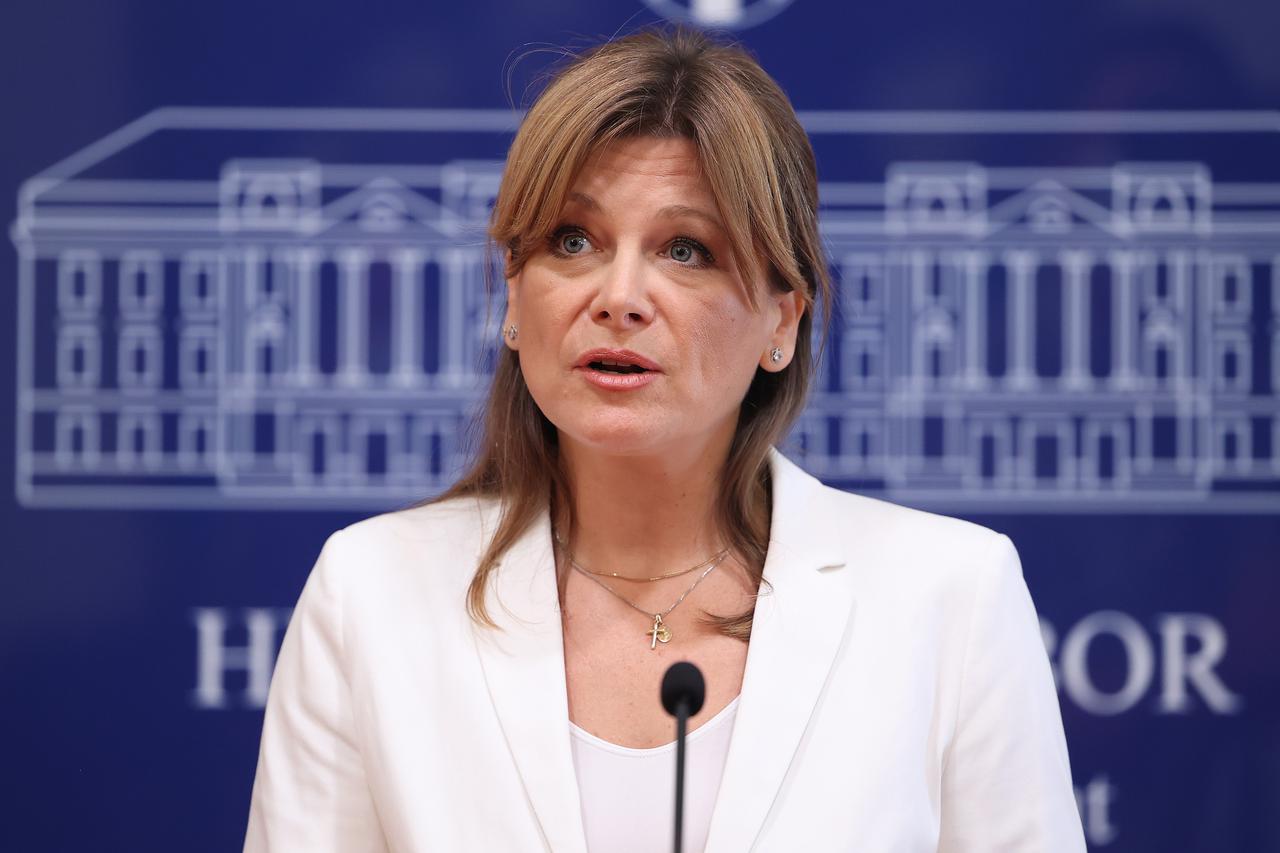 Zagreb: Saborska zastupnica Karolina Vidović Krišto održala je konferenciju za medije