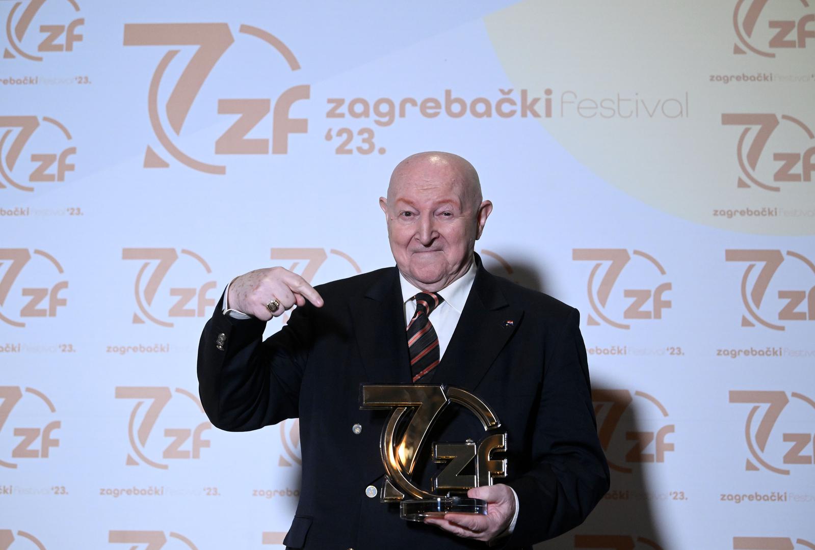 15.03.2023., Zagreb - 70 godina Zagrebackog festivala, promocija monografije i dodjela posebnog priznanja Dragi Diklicu. Drago Diklic Photo: Marko Lukunic/PIXSELL