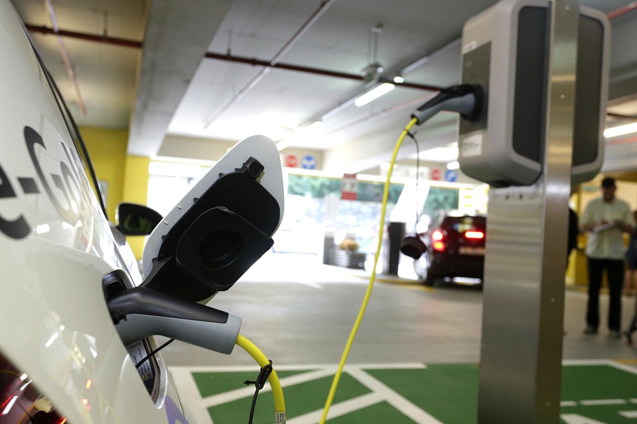 15.07.2015., Zagreb - U javnoj garazi Tuskanac otvorena punionica za elektricna vozila.  Photo: Zarko Basic/PIXSELL