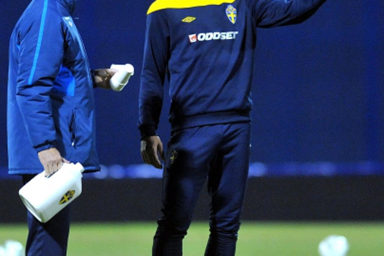 '27.02.2012., Stadion u Maksimiru, Zagreb - Trening Svedske nogometne reprezentacije uoci prijateljske utakmice sa Hrvatskom. Zlatan Ibrahimovic.  Photo: Goran Stanzl/PIXSELL'