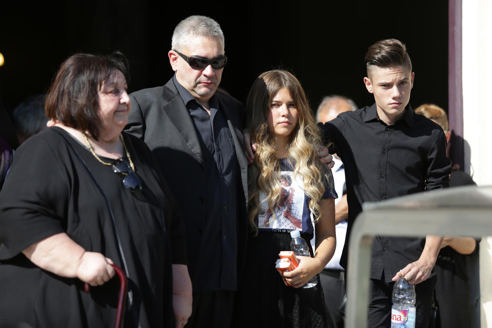 01.09.2015., Zagreb - Posljednji ispracaj opernog pjevaca Krunoslava Cigoja na gradskom groblju Mirogoj. Obitelj Cigoj. Photo: Grgur Zucko/PIXSELL