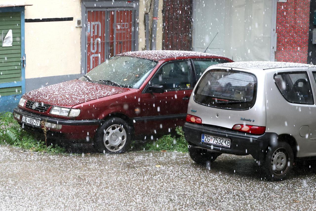 Zagreb: Jaka tuča pogodila Zagreb