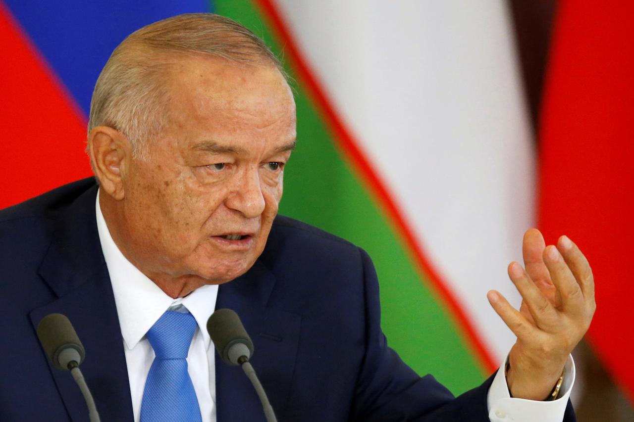 Uzbek President Karimov speaks during a joint news conference at the Kremlin in Moscow FILE PHOTO - Uzbek President Islam Karimov speaks during a joint news conference at the Kremlin in Moscow, Russia, April 26, 2016. REUTERS/Maxim Shemetov/File Photo MAX