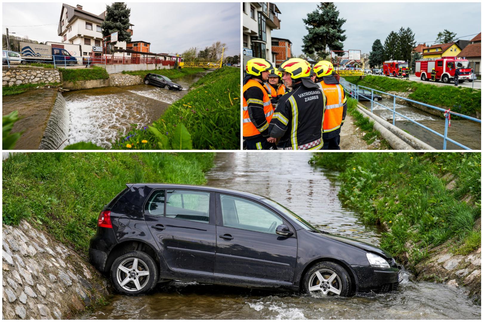 Neobična prometna nesreća dogodila se danas nakon 16.30 sati. Naime, Javna vatrogasna postrojba Zagreb izvlačila je vozača automobila koji je sletio u potok u Vrapčanskoj ulici u Zagrebu.