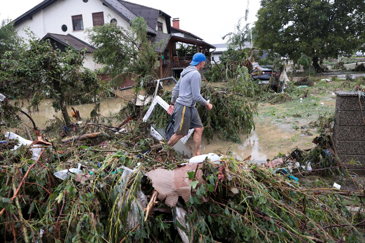 Flood in Nazarje, Slovenia