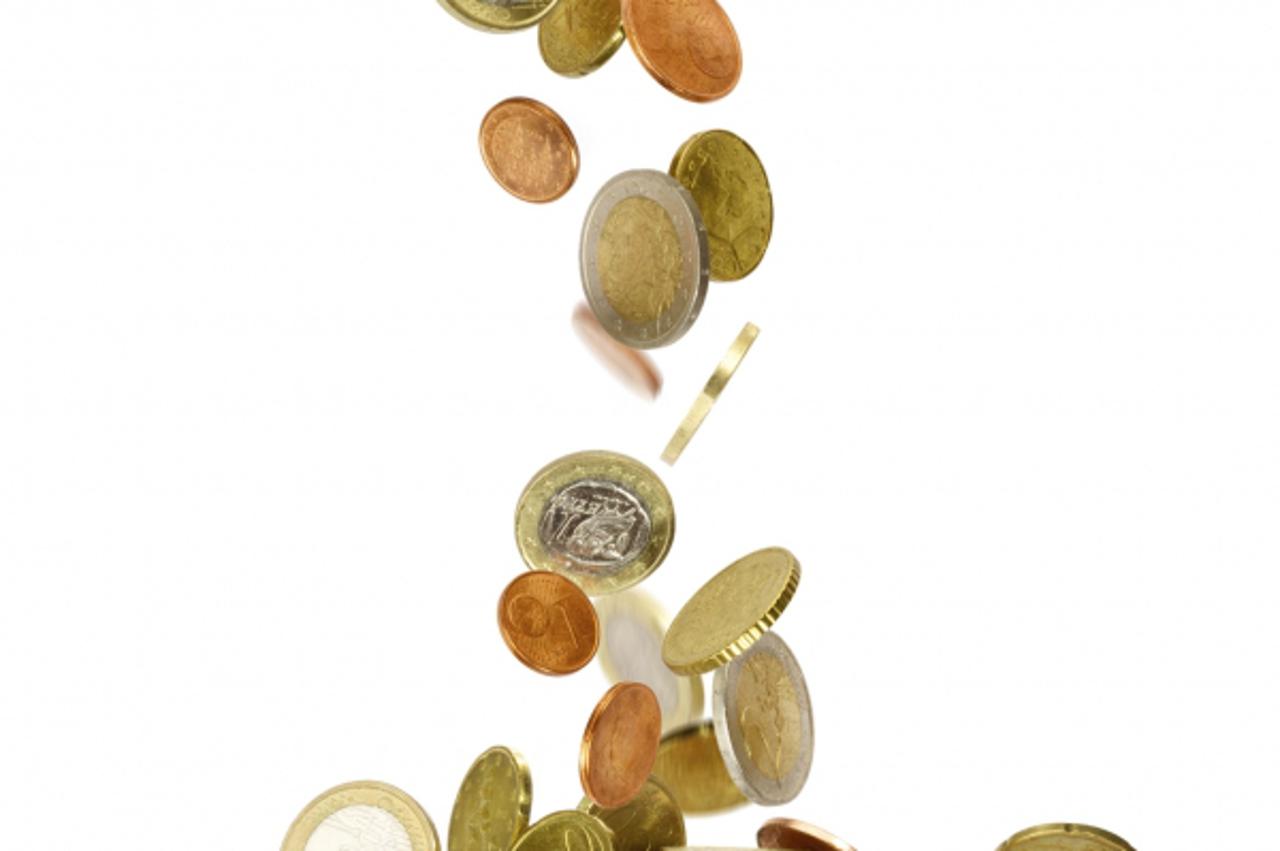 \'Falling Euro Coins\'